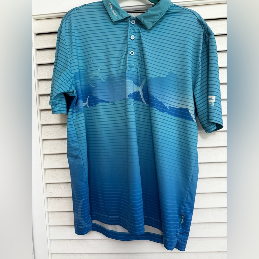 Pelagic Blue Gradient Polo Shirt